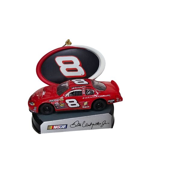 Dale Earnhardt and Earnhardt Jt #3 #8 NASCAR Ornament Set - Race Car & Trophy - Picture 9 of 11